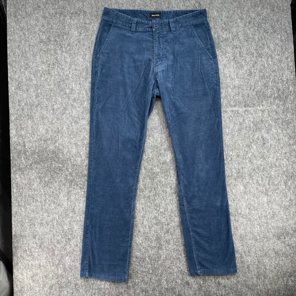 Brixton Corduroy Pants Mens 30x27 Choice Regular Fit Blue Chino Straight Leg